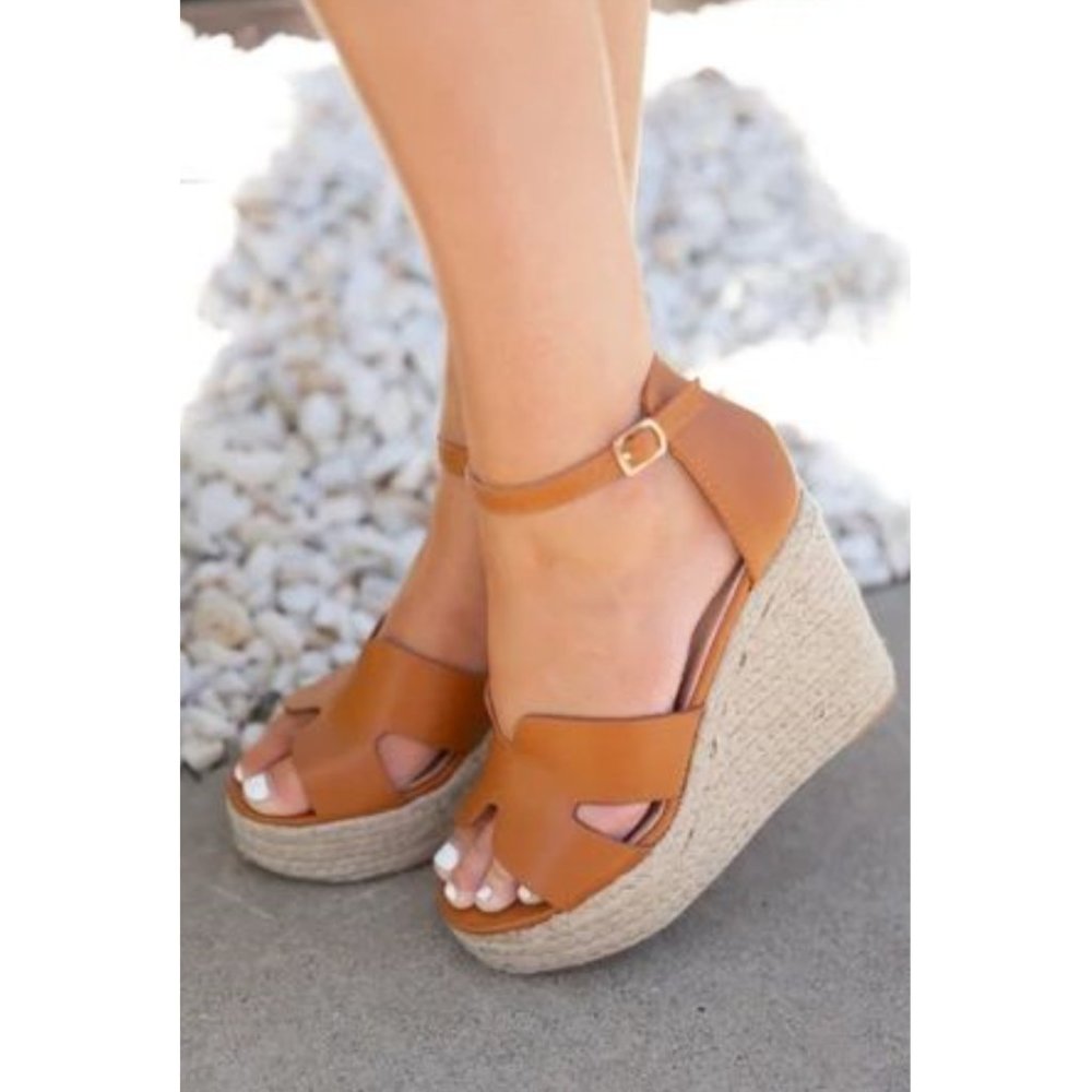New LLACIE Kayleen Brown Espadrilles Wedges 7 - Picture 5 of 8